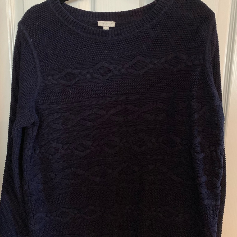 Talbots Cable Sweater in Navy EUC